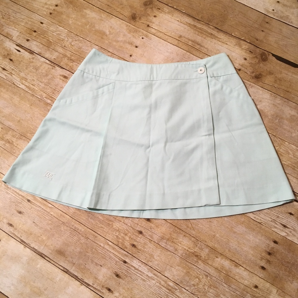 Pale blue wrap tennis skirt